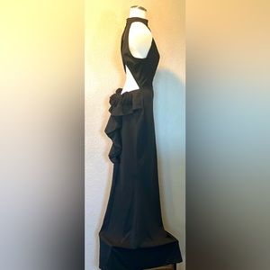 Backless beautiful evening black dress